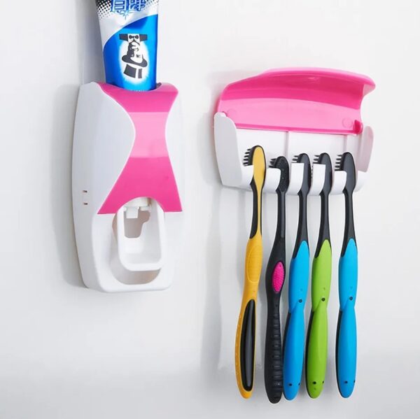 Porta Cepillos y Dispensador de Pasta Dental 2 en 1 – Organización y Comodidad para tu Baño